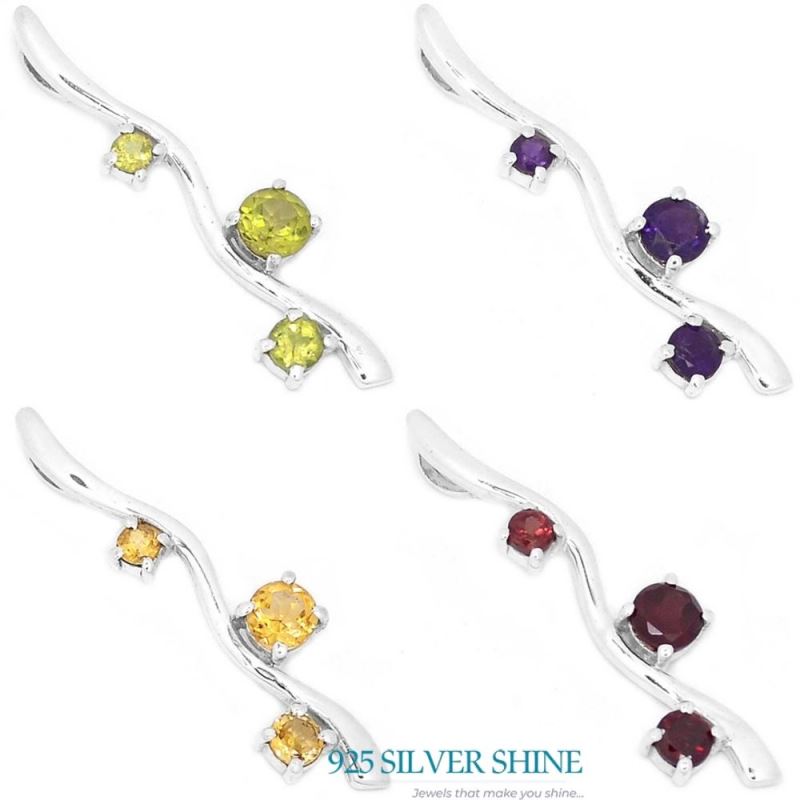 Citrine Gemstone Pendants In 925 Fine Silver Jewelry 925SP282-3_2