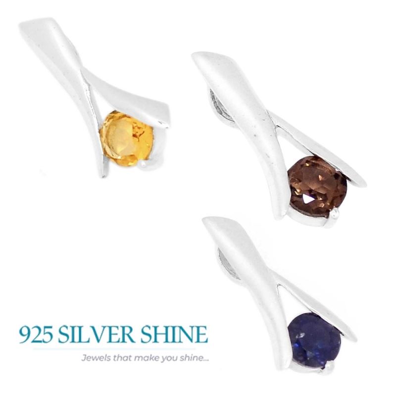 Citrine Gemstone Pendants In 925 Fine Silver Jewelry 925SP284-3_2
