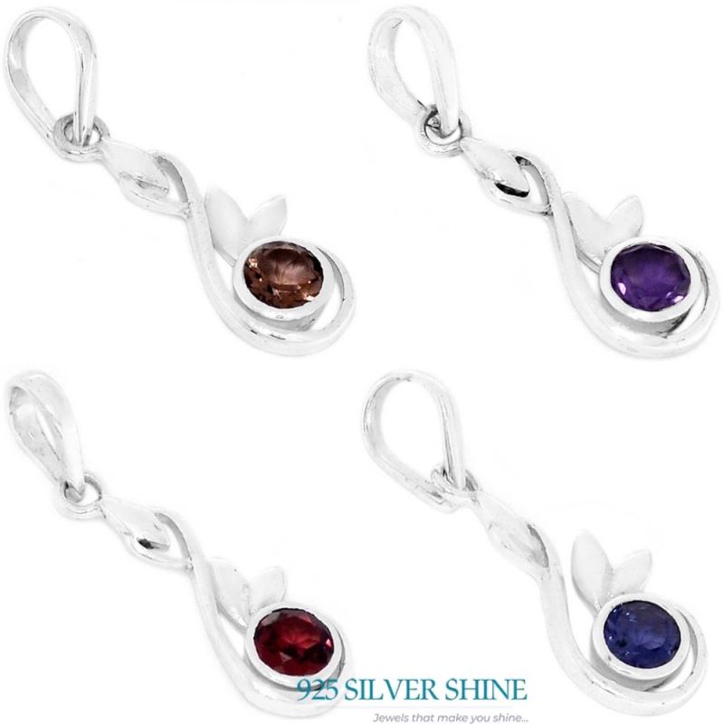 Amethyst Gemstone Handmade Pendants In Solid Sterling Silver Jewelry 925SP286-4_2