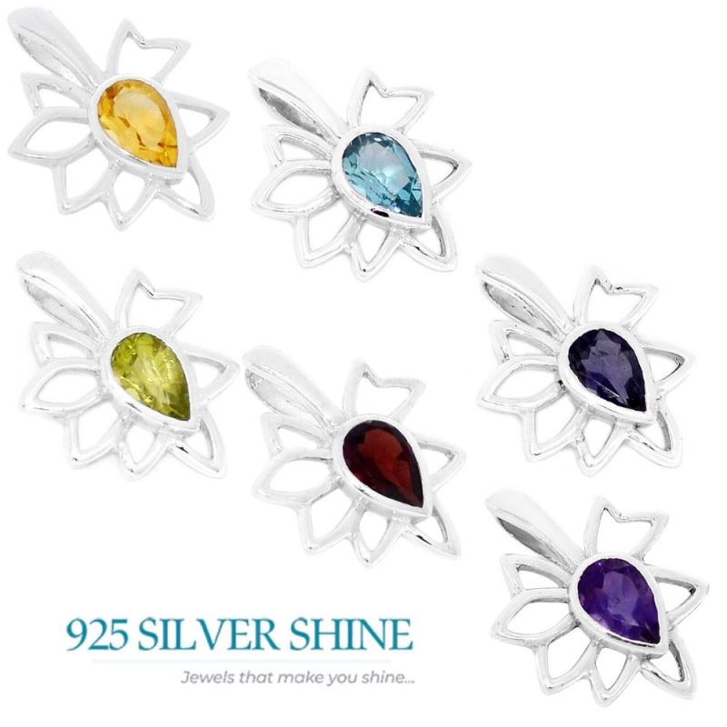 Peridot Gemstone Pendants In Fine Sterling Silver Jewelry 925SP287-1_2