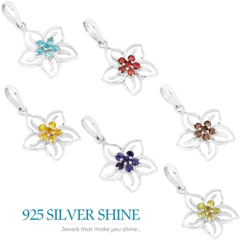 925 Sterling Silver Handmade Pendants In Smokey Gemstone Jewelry 925SP291-1_2