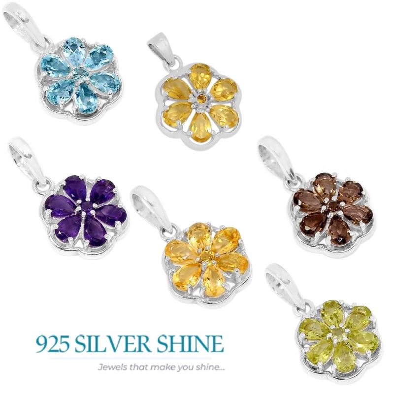 Lemon Quartz Gemstone Pendants In Solid Sterling Silver Jewelry 925SP294-2_2