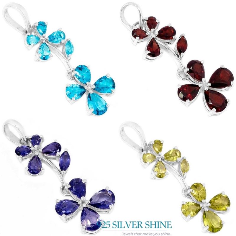 Iolite Gemstone Pendants In 925 Fine Silver Jewelry 925SP296-2_2