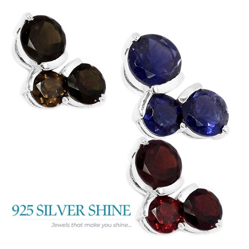 Iolite Gemstone Pendants In 925 Fine Silver Jewelry 925SP298-2_2