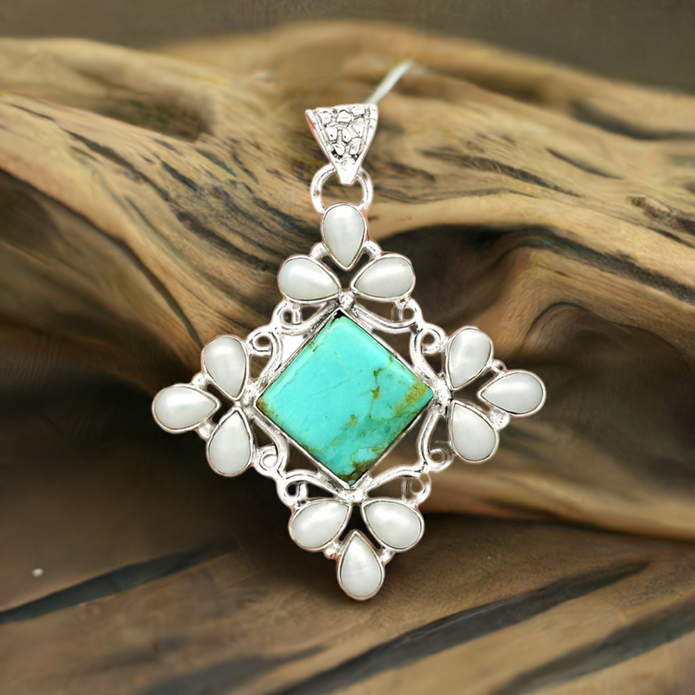 925 Sterling Silver Handmade Pendants In Multi Gemstone Jewelry 925SP37-4