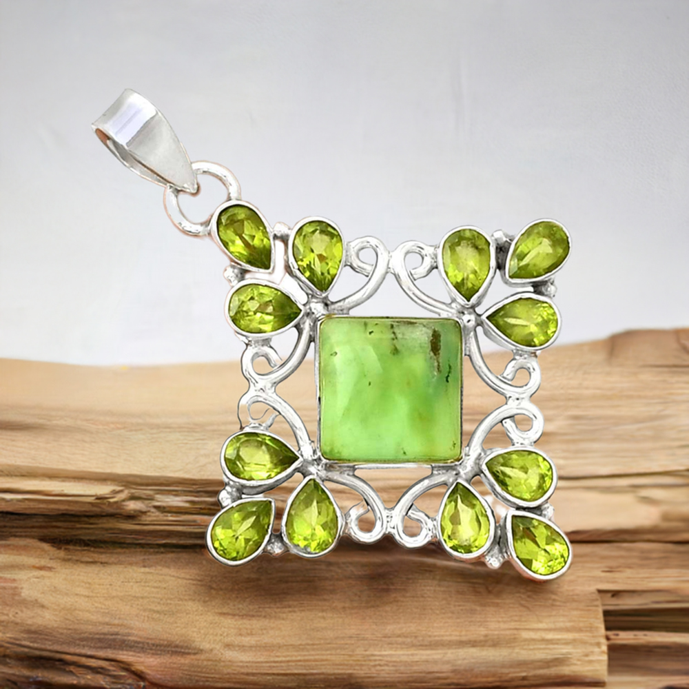 925 Solid Silver Pendants In Multi Gemstone Jewelry 925SP37-7