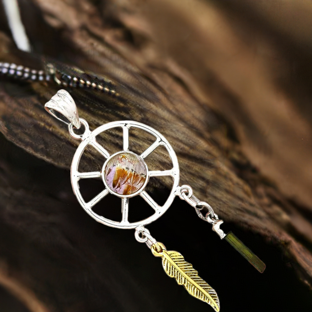 925 Fine Silver Pendants In Multi Gemstone Jewelry 925SP38-3