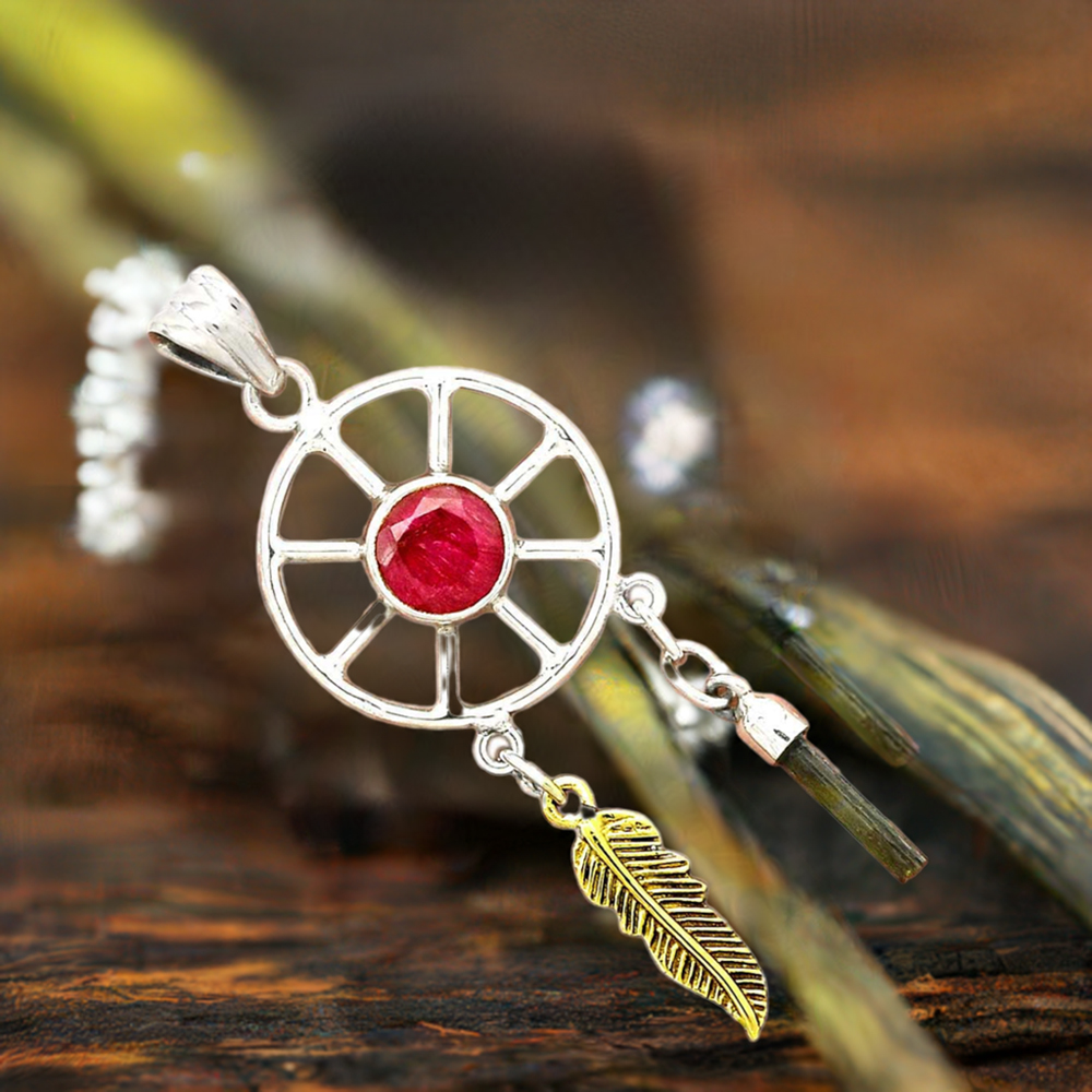 Multi Gemstone Pendants In 925 Solid Silver Jewelry 925SP38-7