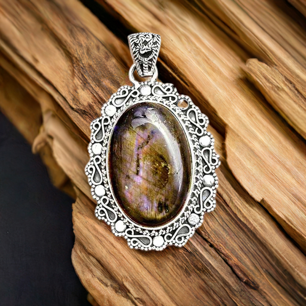 Labradorite Gemstone Handmade Pendants In 925 Sterling Silver Jewelry 925SP42-2