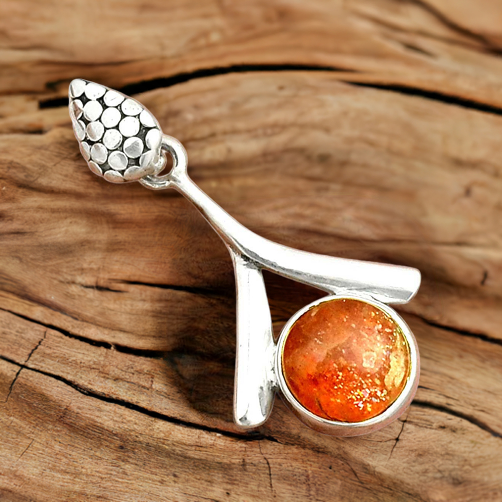 Sunstone Pendants In 925 Solid Silver Jewelry 925SP45-1