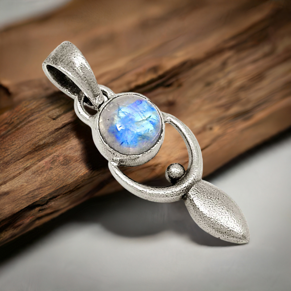 Rainbow Moonstone Pendants In 925 Solid Silver Jewelry 925SP52-2