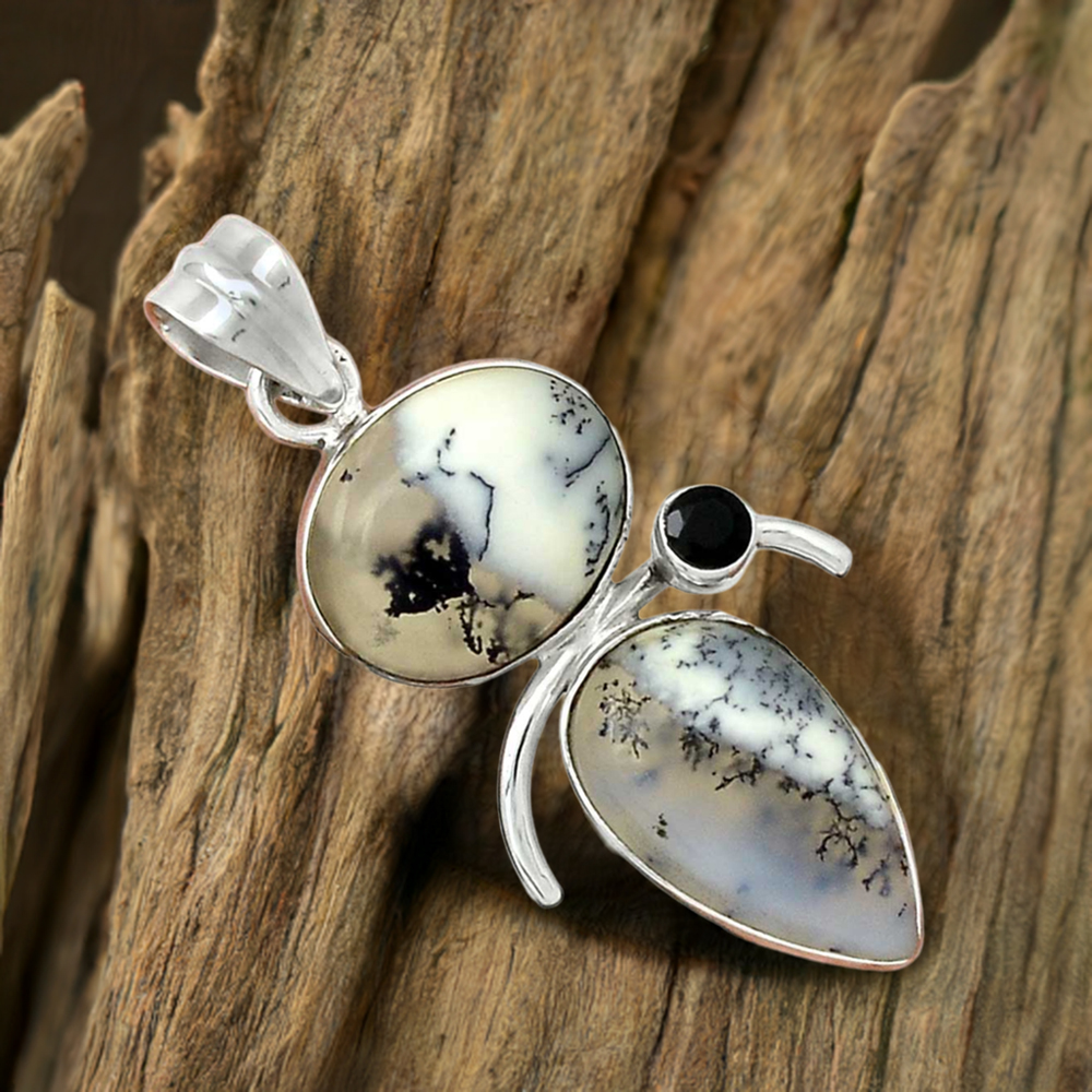 Multi Gemstone Pendants In 925 Fine Silver Jewelry 925SP57-3