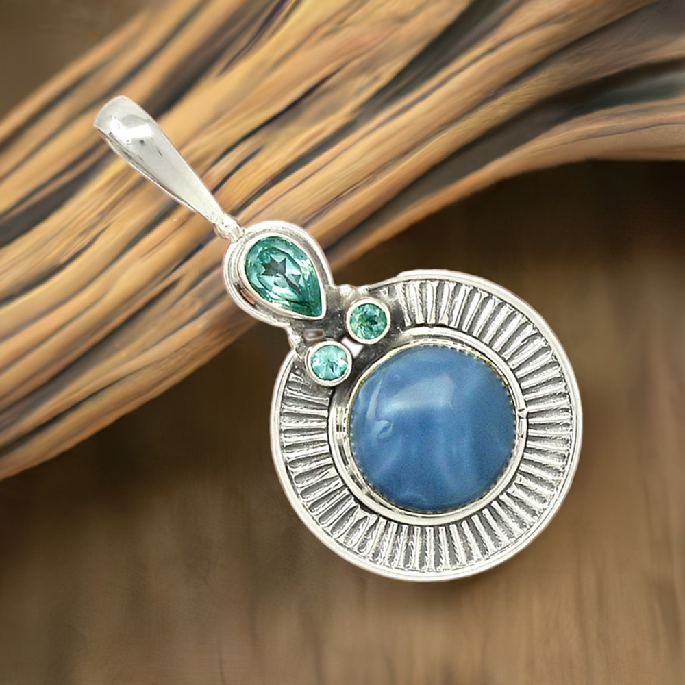 925 Sterling Silver Handmade Pendants In Multi Gemstone Jewelry 925SP62-2