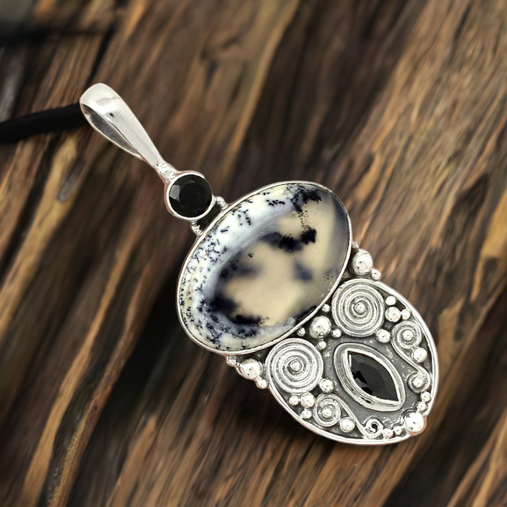 925 Fine Silver Pendants In Multi Gemstone Jewelry 925SP63-3