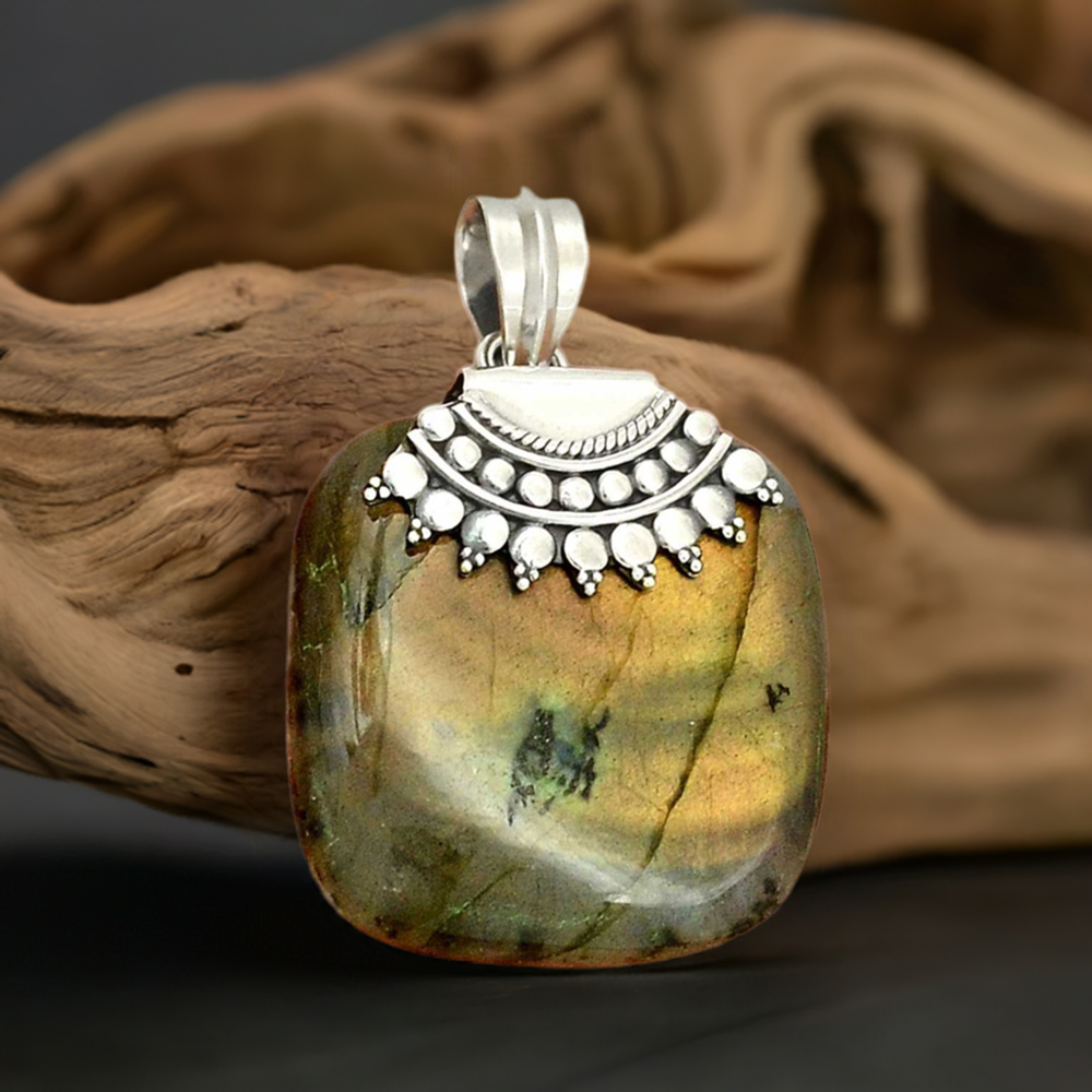 925 Sterling Silver Handmade Pendants In Labradorite Gemstone Jewelry 925SP66-1