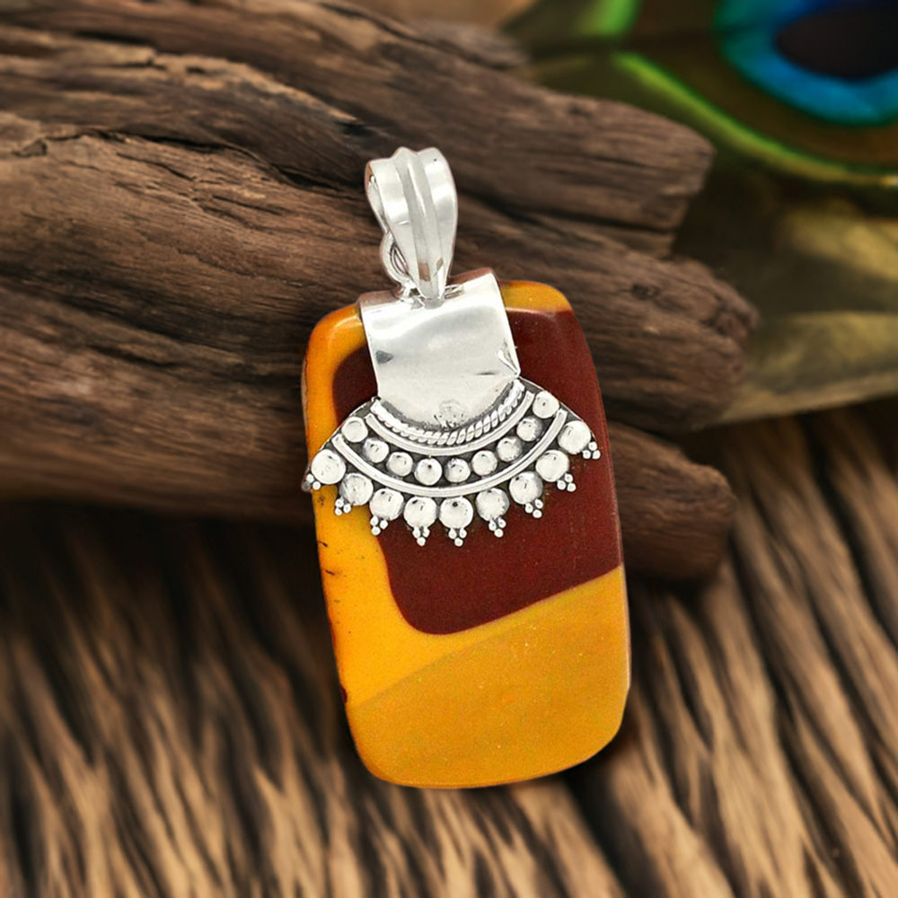 925 Fine Silver Pendants In Mookaite Gemstone Jewelry 925SP66-5