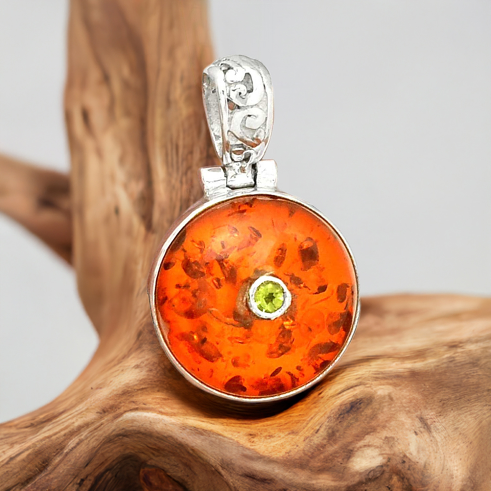 Multi Gemstone Pendants In Fine Sterling Silver Jewelry 925SP70-10