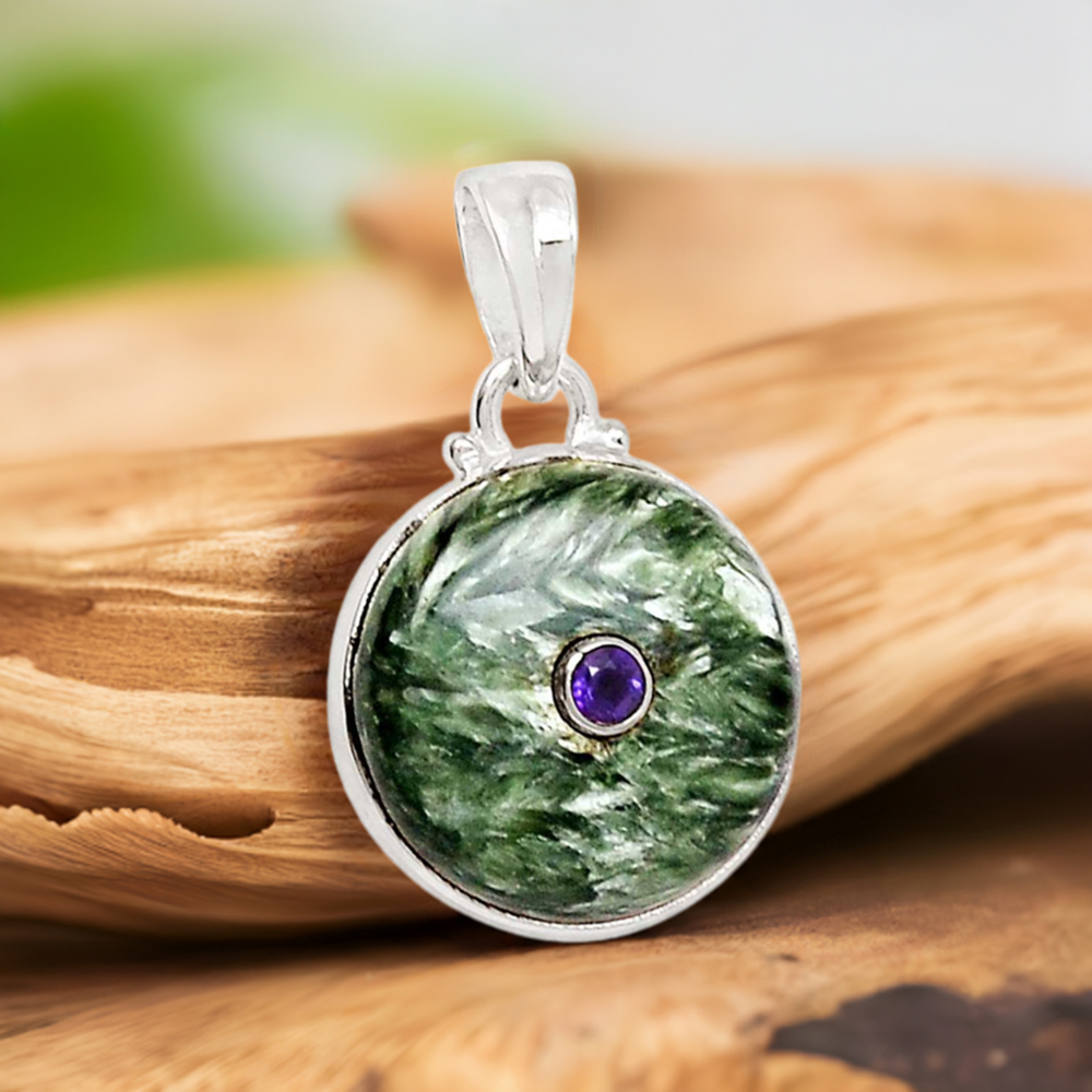 Multi Gemstone Pendants In Fine Sterling Silver Jewelry 925SP70-5