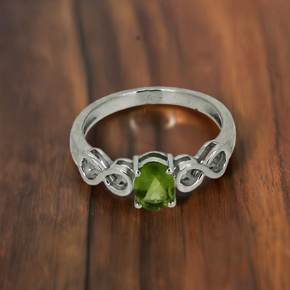 Peridot Gemstone Sterling Silver Rings 925SR017