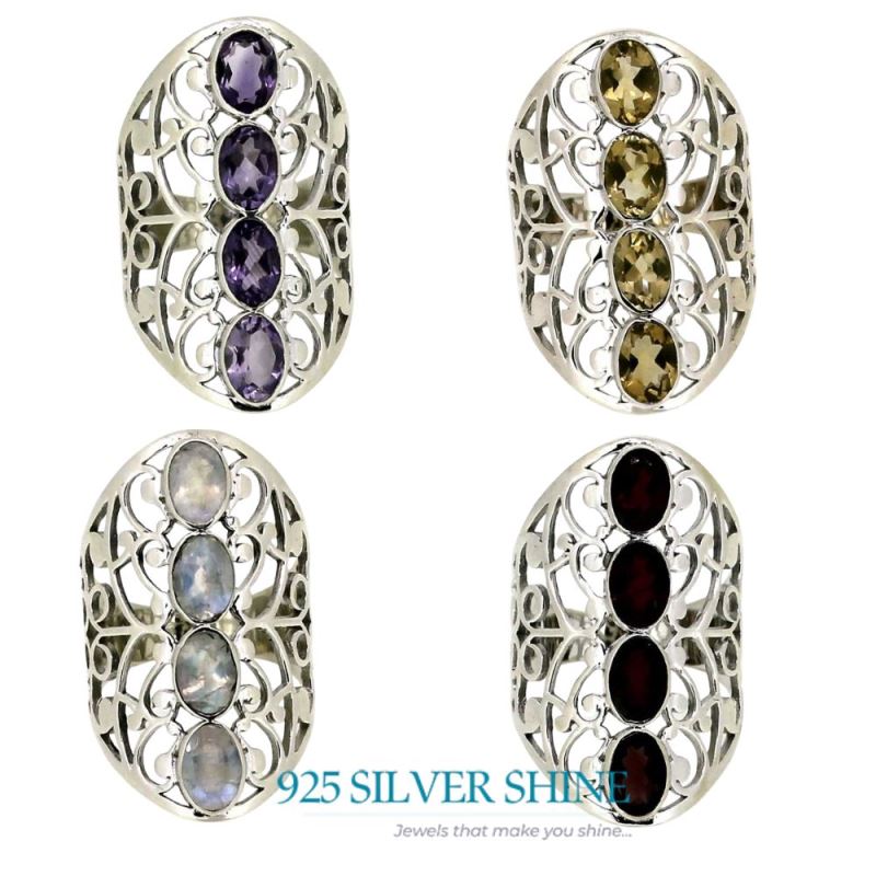 Rainbow Gemstone Handmade Ring In 925 Sterling Silver 925SR020-3_5