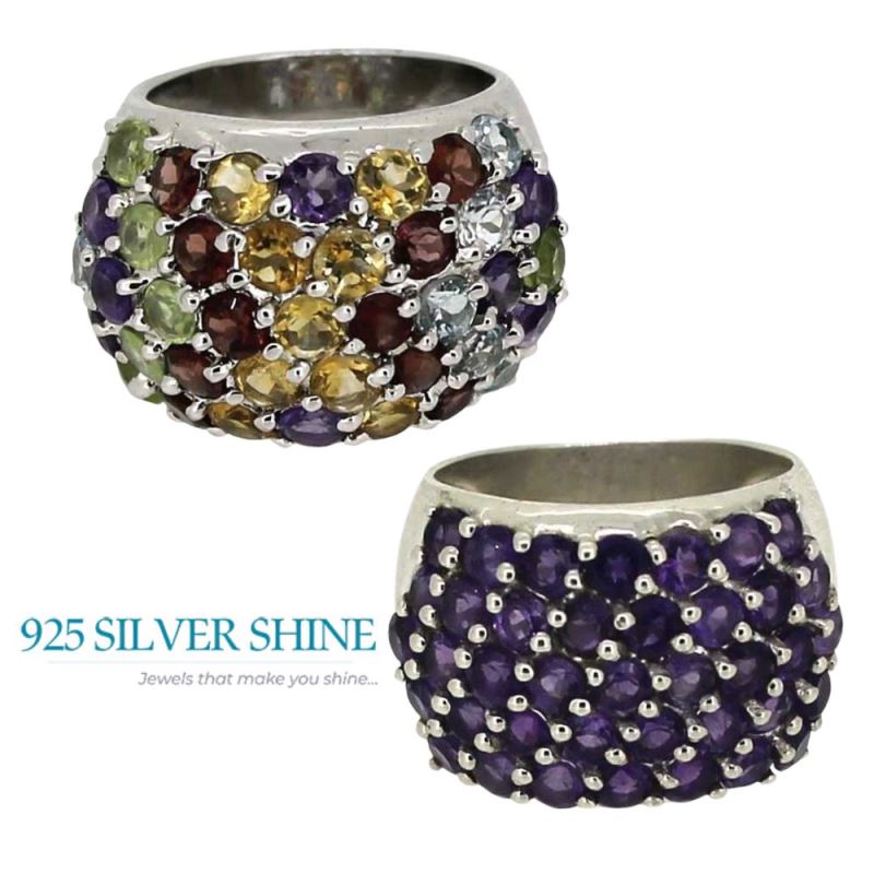 Genuine Amethyst Semi Precious Gemstone Ring In 925 Sterling Silver 925SR022-1_5