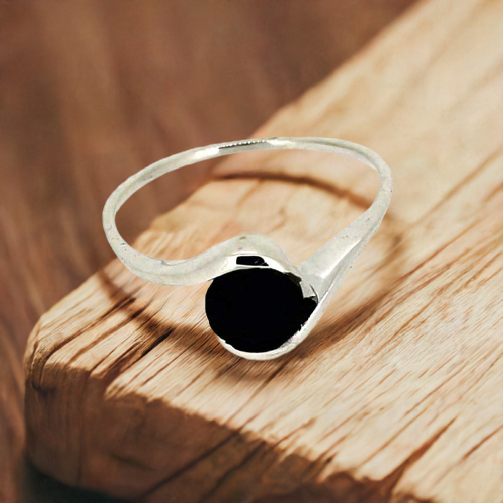 Stunning Black Onyx Gemstone Sterling Silver Rings 925SR023-1