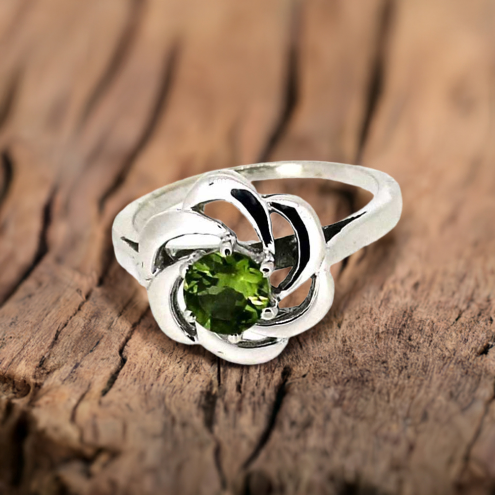 Sterling Silver Peridot rings Jewelry 925SR024-1