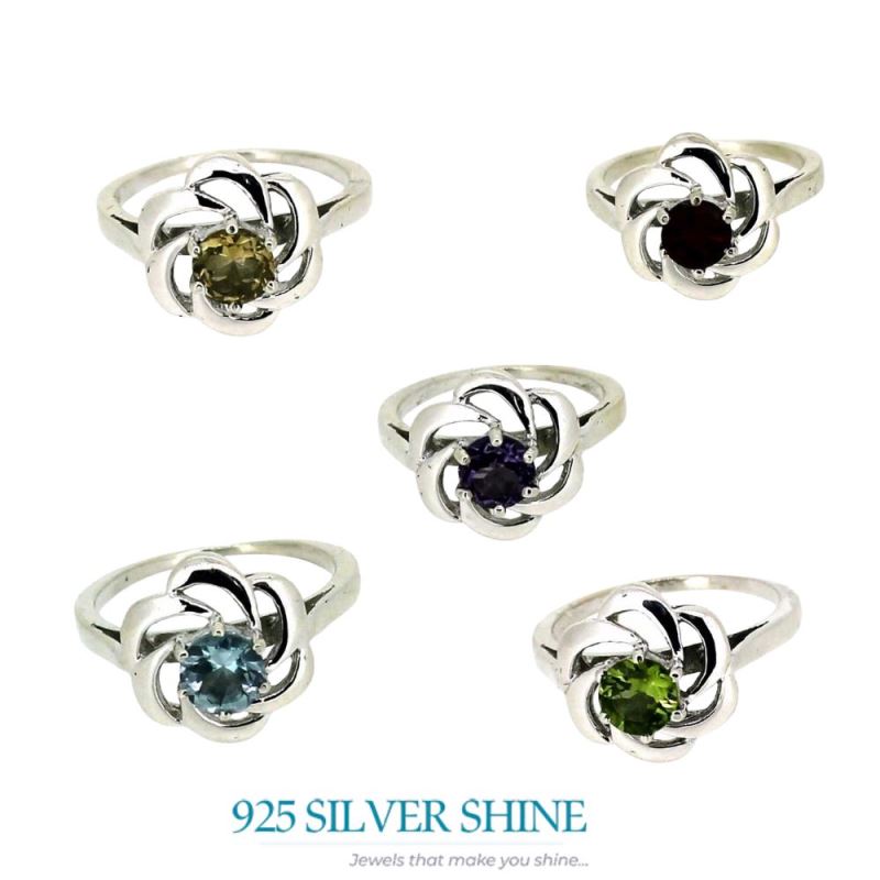 Natural Garnet Sterling Silver Rings 925SR024-3_5