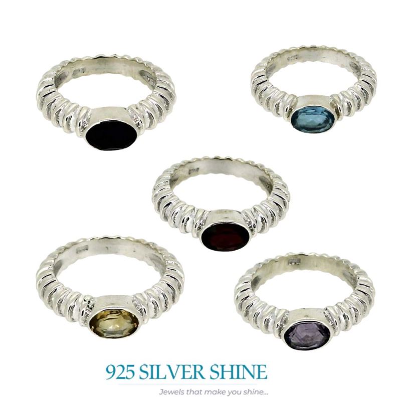 Sterling Silver Amethyst Cut Stone Rings 925SR025-5_4