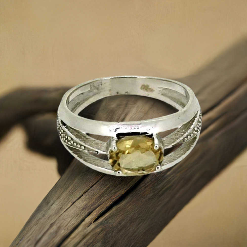Citrine Sterling Silver Rings Jewelry 925SR027-2