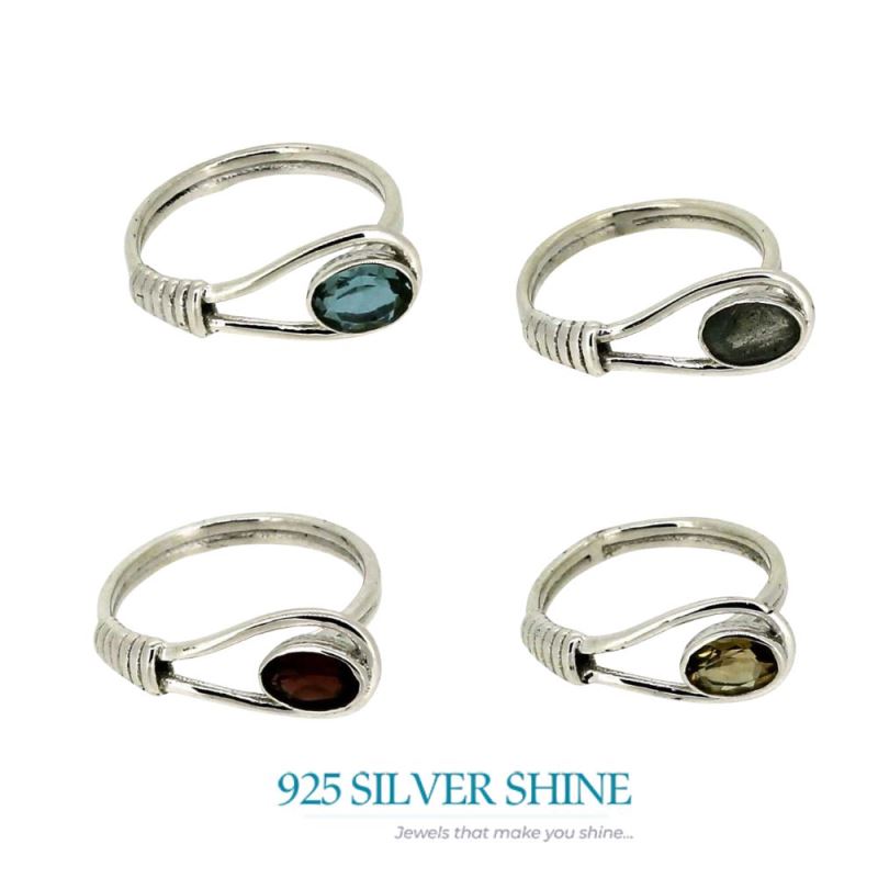 Semi Precious Labradorite Gemstone Ring In 925 Solid Silver 925SR028-2_5