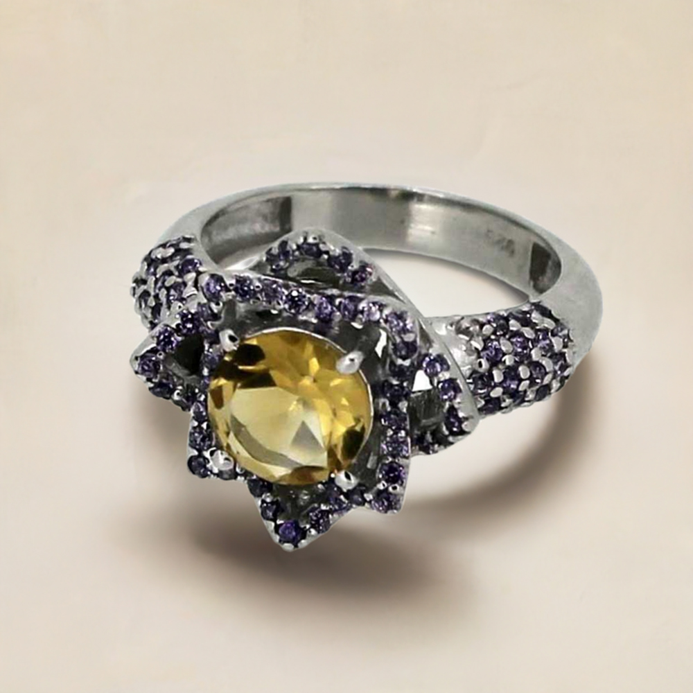 Genuine Multi Stone Gemstone Ring In 925 Solid Silver 925SR036