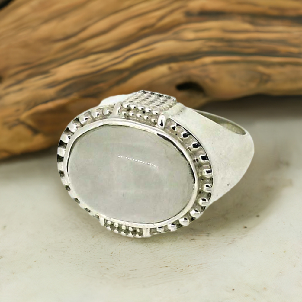 Stunning Rainbow Gemstone Ring In Sterling Silver 925SR042-4