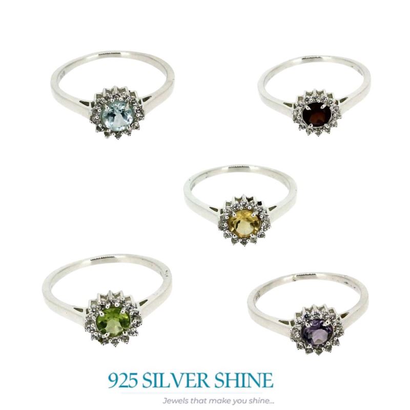 Sterling Silver Garnet Gemstone Anniversary Rings 925SR050-1_5