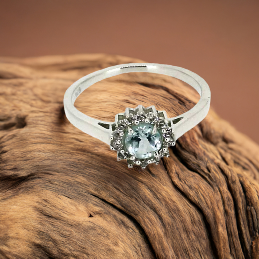 Natural Blue Topaz Gemstone Handmade Ring In 925 Silver 925SR050-4