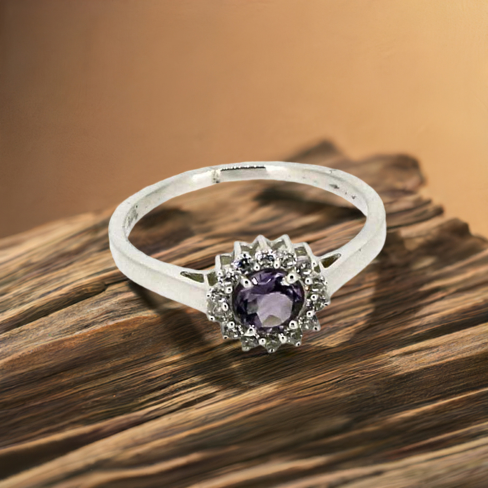 Sterling Silver Amethyst Birthstone Rings 925SR050-5