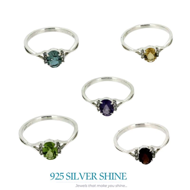 Amethyst February Birthstone Silver Ring 925SR051-2_4