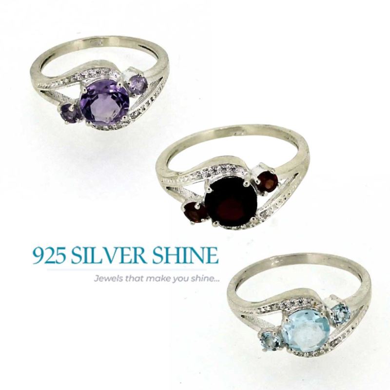 Genuine Garnet Gemstone Ring In 925 Silver 925SR052-3_5