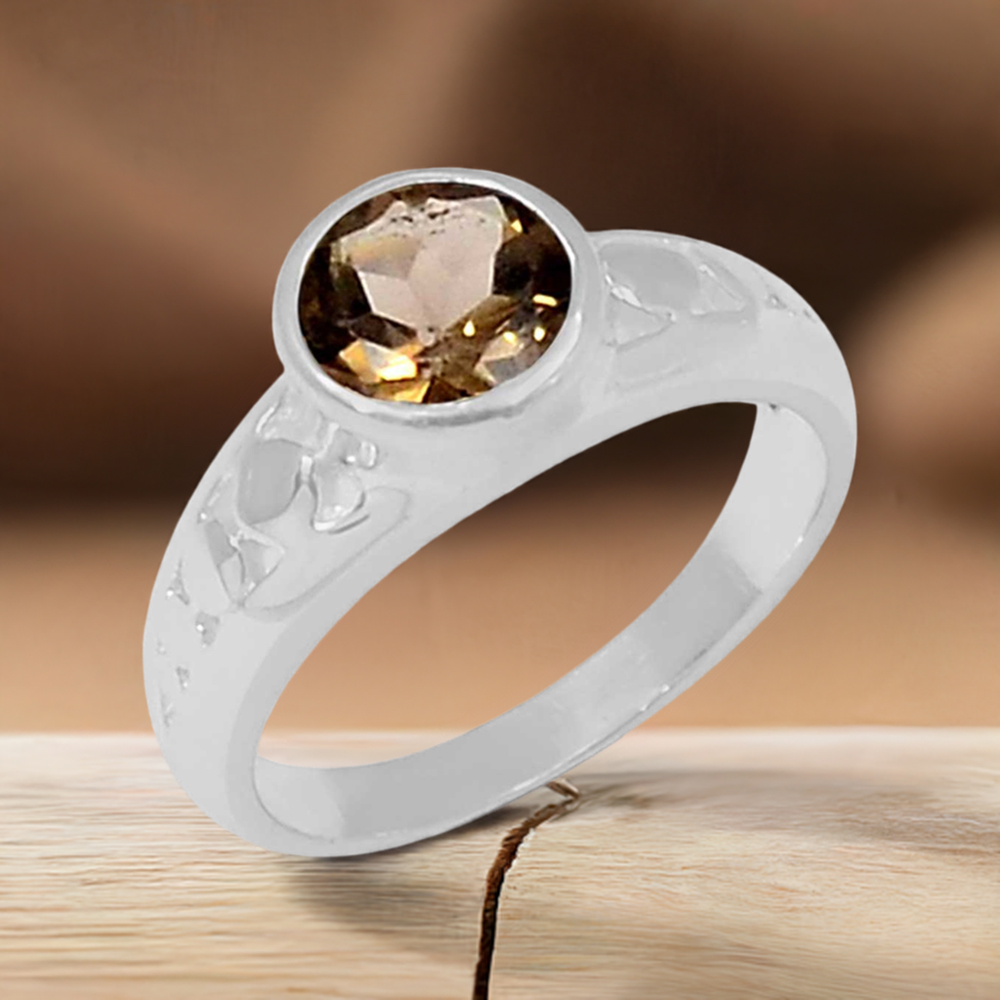 Stunning Smoky Quartz Gemstone Ring In 925 Sterling Silver 925SR053-3