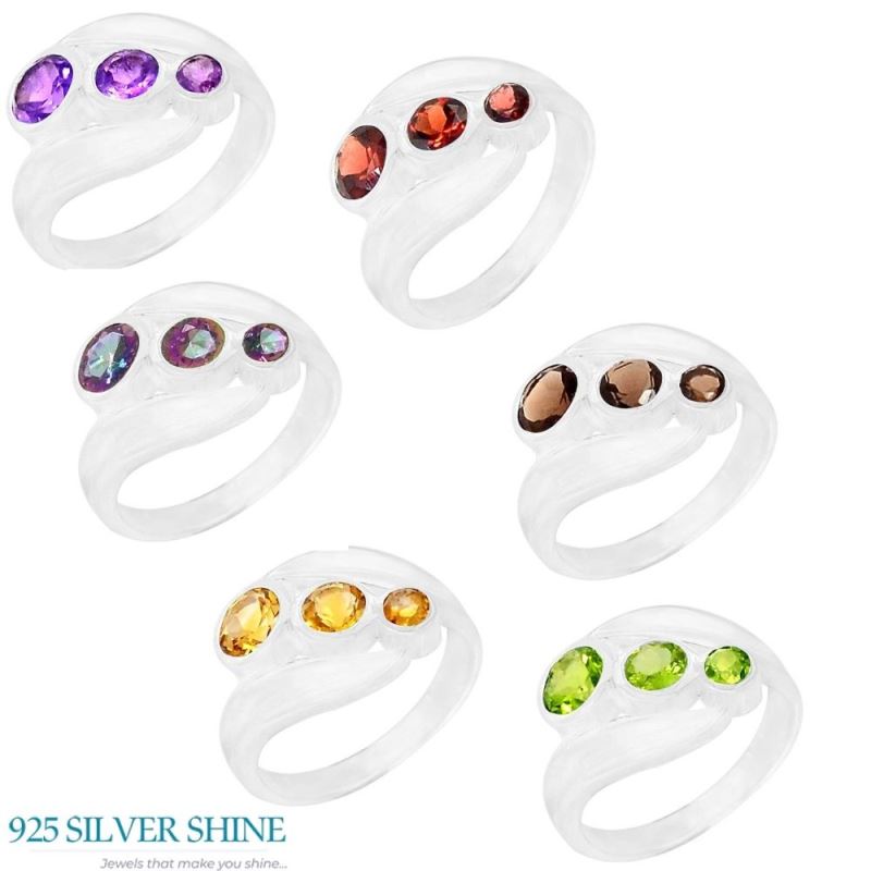 Semi Precious Peridot Gemstone Ring In 925 Sterling Silver 925SR054-2_0