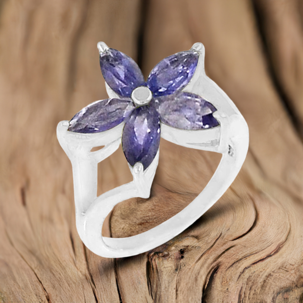 Stunning Iolite Semi Precious Gemstone Ring In 925 Sterling Silver 925SR055-4