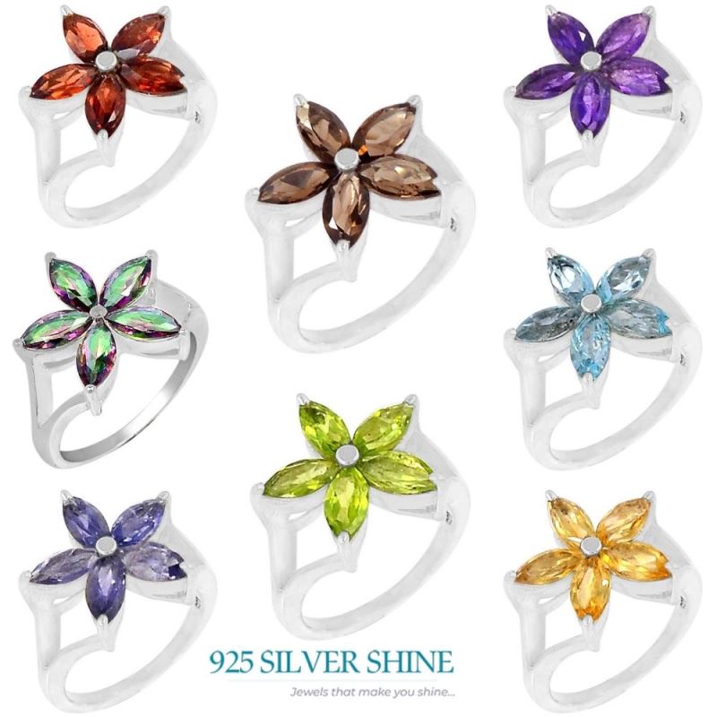 Natural Garnet Gemstone Ring In 925 Sterling Silver 925SR055-5_1