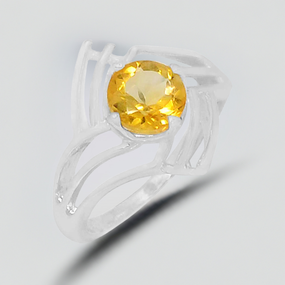 Sterling Silver Citrine Rings 925SR060-3