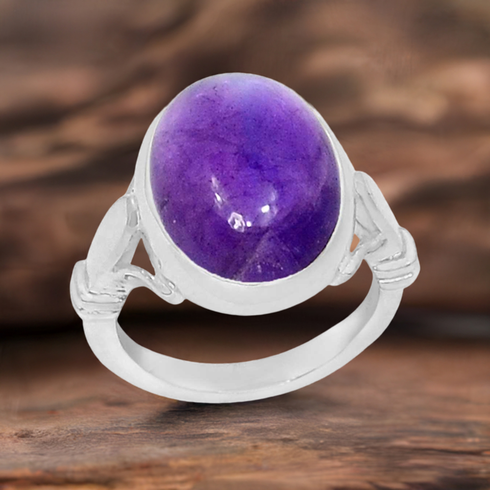 Amethyst Gemstone Silver Rings 925SR062-3