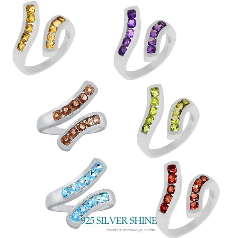 Stunning Amethyst Semi Precious Gemstone Ring In 925 Solid Silver 925SR063-6_1