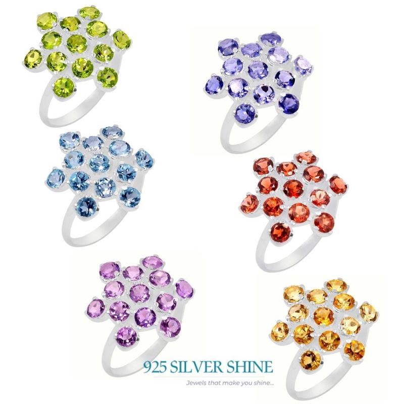 Garnet Gemstone Ring In Sterling Silver 925SR065-3_1