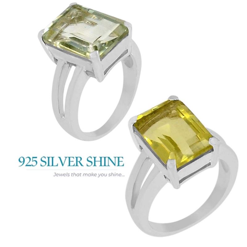 Green Amethyst Sterling Silver Rings 925SR067-2_1