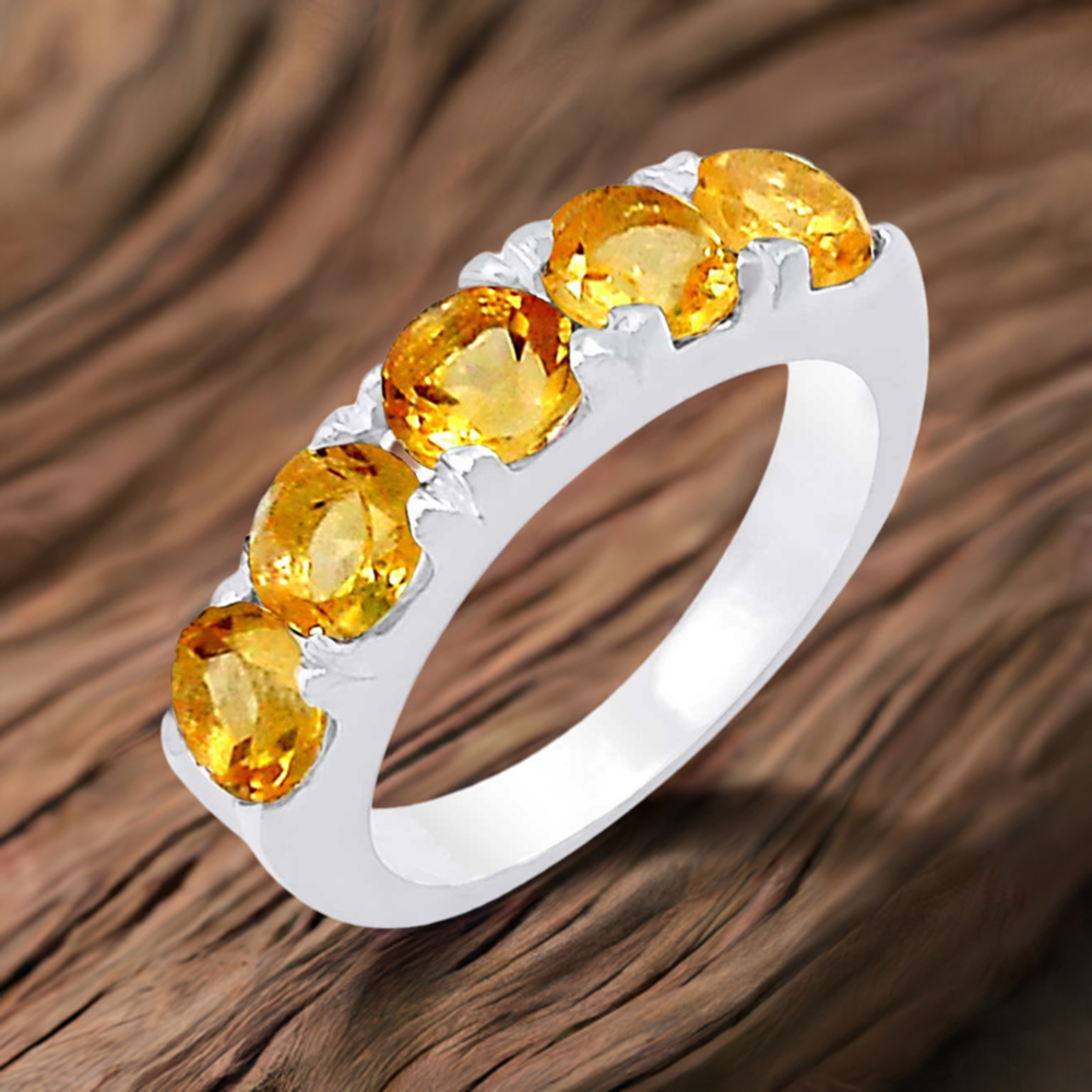 Genuine Citrine Gemstone Handmade Ring In Sterling Silver 925SR068-4