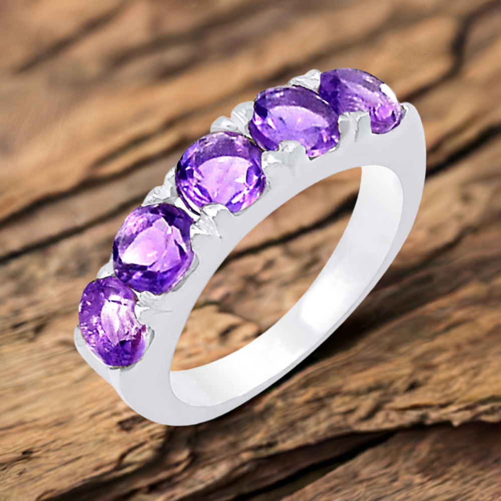 Amethyst Gemstone Handmade Ring In Sterling Silver 925SR068-6