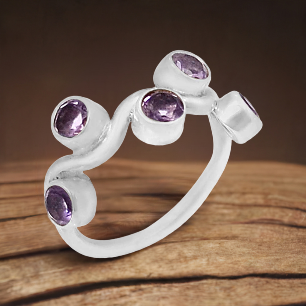 Amethyst Gemstone Ring In 925 Silver 925SR070-5